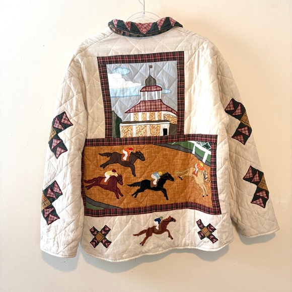 Vintage Patch Magic reversible quilted horse racing equestrian jacket - Picture 4 of 9